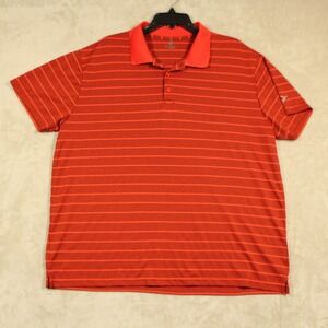 Old Navy Active Mens Polo Shirt Sz XL Orange Stripe Breathable